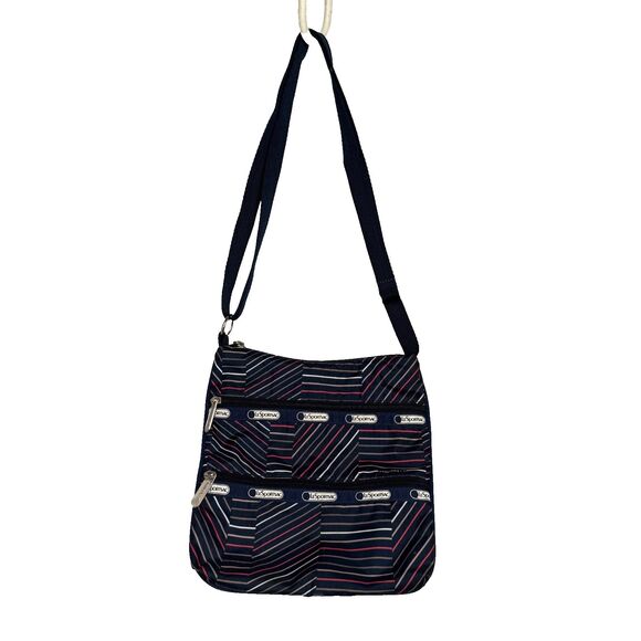 Le SportSac Women's Angle Lines Patter Multicolor Crossbody Shoulder Bag - Picture 1 of 16